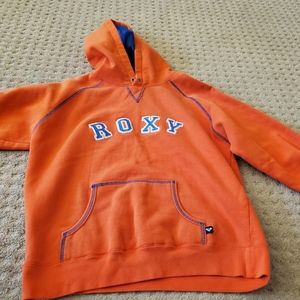 Pre-owned Roxy Orange Hoodie Sweatshirt Sz Large